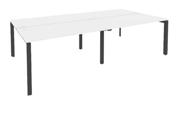 Офисный стол на металлокаркасе O.MP-D.RS-4.3.8 Антрацит/Белый бриллиант в Нягани