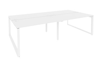 Офисный стол на металлокаркасе O.MO-D.RS-4.3.7, Белый/Белый бриллиант в Лангепасе