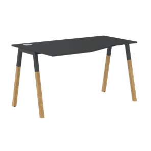 Письменный стол левый FORTA Черный Графит-Черный Графит-Бук  FCT 1367 (L) (1380х900(670)х733) в Нефтеюганске