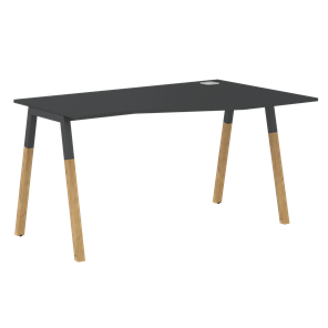 Письменный стол правый FORTA Черный Графит-Черный Графит-Бук FCT 1367 (R) (1380х900(670)х733) в Когалыме