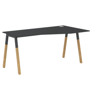 Письменный стол правый FORTA Черный Графит-Черный Графит-Бук FCT 1567  (R) (1580х900(670)х733) в Нягани