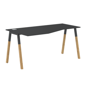 Письменный стол левый FORTA Черный Графит-Черный Графит-Бук FCT 1567  (L) (1580х900(670)х733) в Нефтеюганске