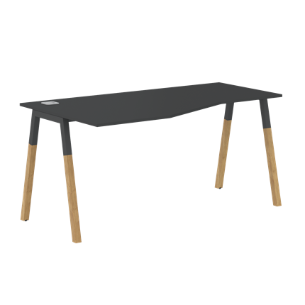 Письменный стол левый FORTA Черный Графит-Черный Графит-Бук FCT 1567  (L) (1580х900(670)х733) в Лангепасе - изображение