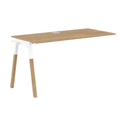 Переговорный стол FORTA Дуб Гамильтон-Белый-Бук  FIST 1367  (1380х670х733) в Лангепасе - изображение