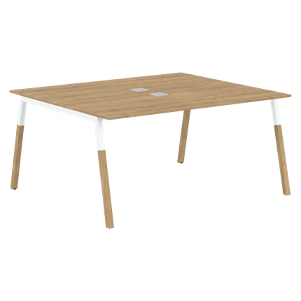 Переговорный стол FORTA Дуб Гамильтон-Белый-Бук FWST 1513 (1580x1346x733) в Лангепасе - изображение