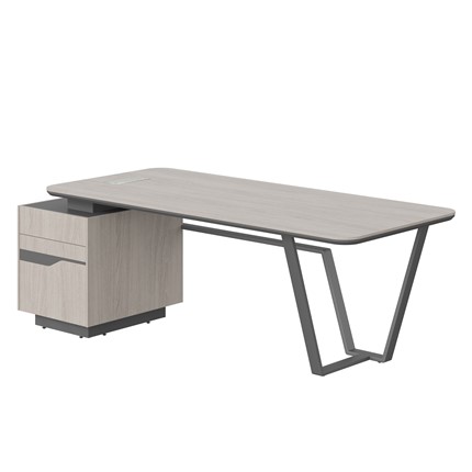 Стол с комбинированной столешницей и левой тумбой LINE Дуб-серый-антрацит СФ-571102.1 (2225х900х762) в Когалыме - изображение