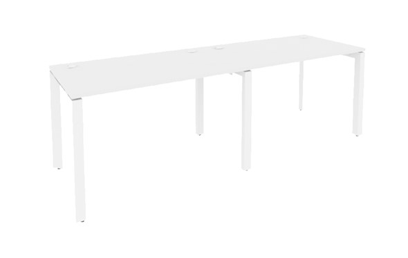 Офисный стол на металлокаркасе O.MP-RS-2.2.7 Белый/Белый бриллиант в Лангепасе - изображение