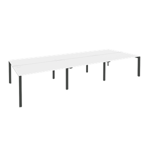 Офисный стол на металлокаркасе O.MP-D.RS-6.3.8 (Антрацит/Белый бриллиант) в Лангепасе