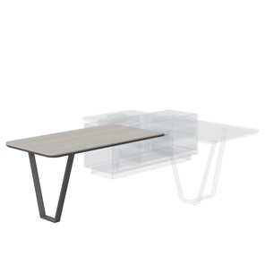Брифинг (стол приставной)  для 4-5 посетителей LINE Дуб-серый-антрацит СФ-573415.1 (1520х810х762) в Когалыме