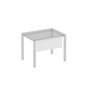 Экран стола защитный (ДСП) с кронштейнами для стола 100 на белом металлокаркасе Комфорт КФ, белый премиум (85x3.2x1.8) К.Б1 810 в Радужном