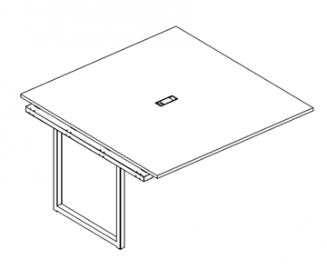 Секция стола для переговоров с каркасом QUATTRO А4, (120x124x75) белый премиум / металлокаркас белый, А4 Б4 131-1 БП в Советском