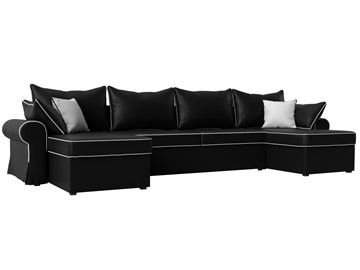 П-образный диван Элис, Черный (экокожа) в Нижневартовске