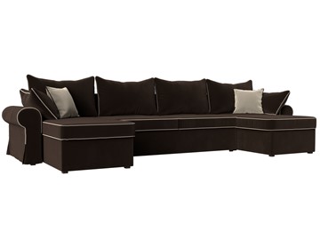Большой П-образный диван Элис, Коричневый (микровельвет) в Нижневартовске
