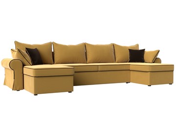 Большой П-образный диван Элис, Желтый (микровельвет) в Урае