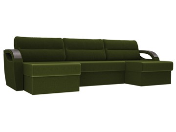 Большой П-образный диван Форсайт, Зеленый (микровельвет) в Нижневартовске