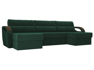 П-образный диван Форсайт, Зеленый (велюр) в Нижневартовске
