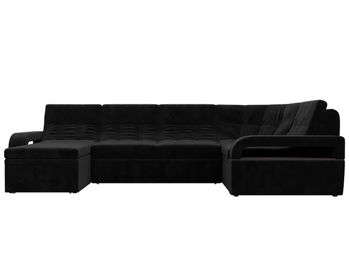 П-образный диван Лига-035, Черный (велюр) в Когалыме - изображение 3