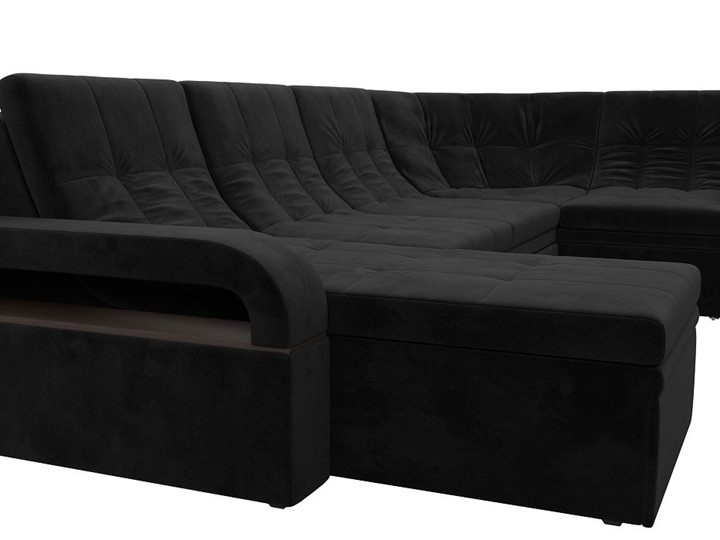 П-образный диван Лига-035, Черный (велюр) в Когалыме - изображение 4