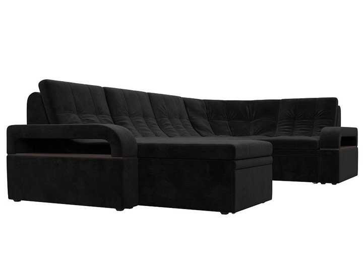 П-образный диван Лига-035, Черный (велюр) в Когалыме - изображение 5