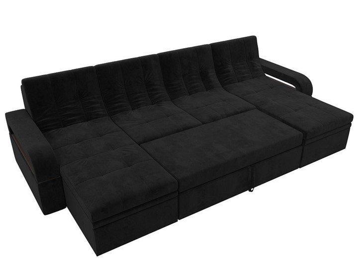 П-образный диван Лига-035 мини, Черный (велюр) в Когалыме - изображение 2