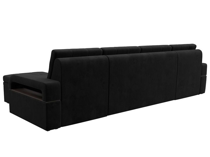 П-образный диван Лига-035 мини, Черный (велюр) в Когалыме - изображение 4