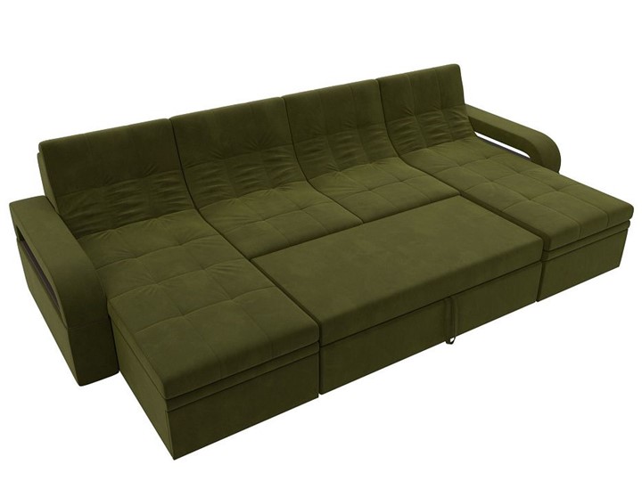 П-образный диван Лига-035 мини, Зеленый (микровельвет) в Урае - изображение 1