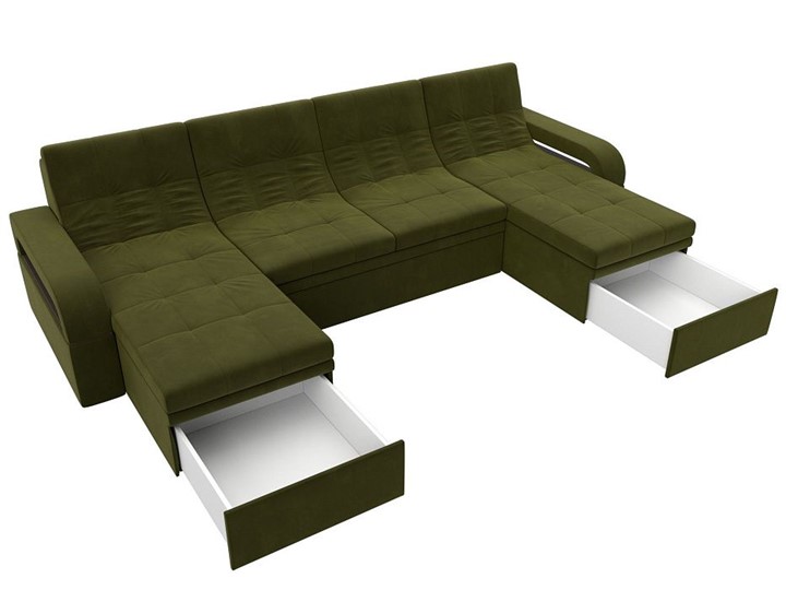 П-образный диван Лига-035 мини, Зеленый (микровельвет) в Урае - изображение 2