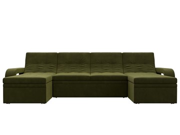 П-образный диван Лига-035 мини, Зеленый (микровельвет) в Урае - предосмотр 3