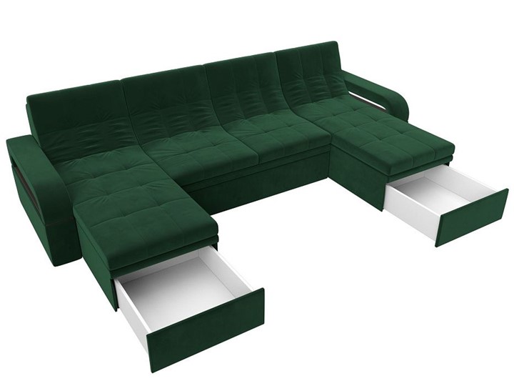 П-образный диван Лига-035 мини, Зеленый (велюр) в Урае - изображение 2