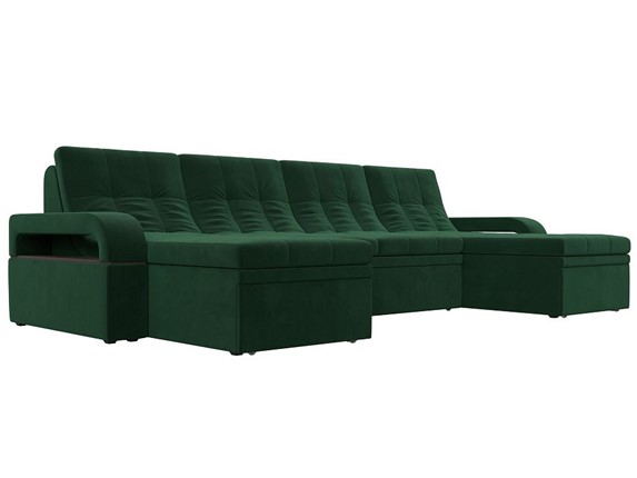 П-образный диван Лига-035 мини, Зеленый (велюр) в Когалыме - изображение