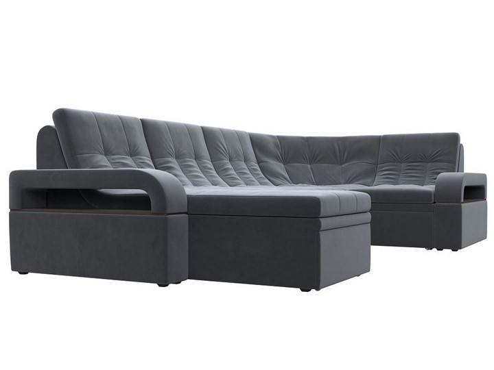 П-образный диван Лига-035, Серый (велюр) в Урае - изображение 5