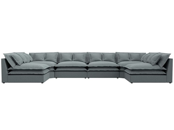 Большой П-образный диван Лига-040, Амур серый (рогожка) в Урае - изображение 1