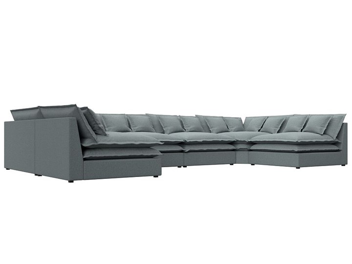 Большой П-образный диван Лига-040, Амур серый (рогожка) в Урае - изображение 2