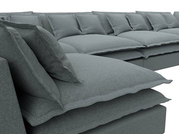 Большой П-образный диван Лига-040, Амур серый (рогожка) в Урае - предосмотр 3