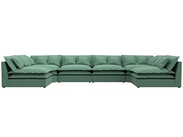 Большой П-образный диван Лига-040, Амур зеленый (рогожка) в Урае - предосмотр 1