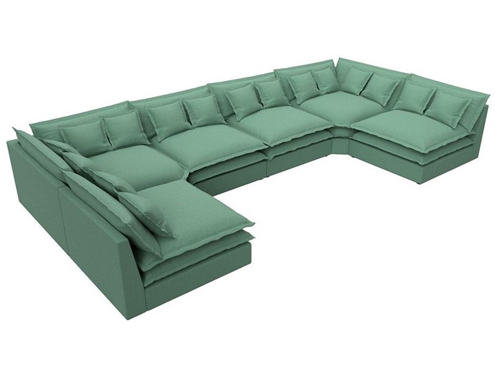 Большой П-образный диван Лига-040, Амур зеленый (рогожка) в Урае - изображение 4