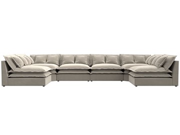 Большой П-образный диван Лига-040, Бежевый (микровельвет) в Урае - предосмотр 1