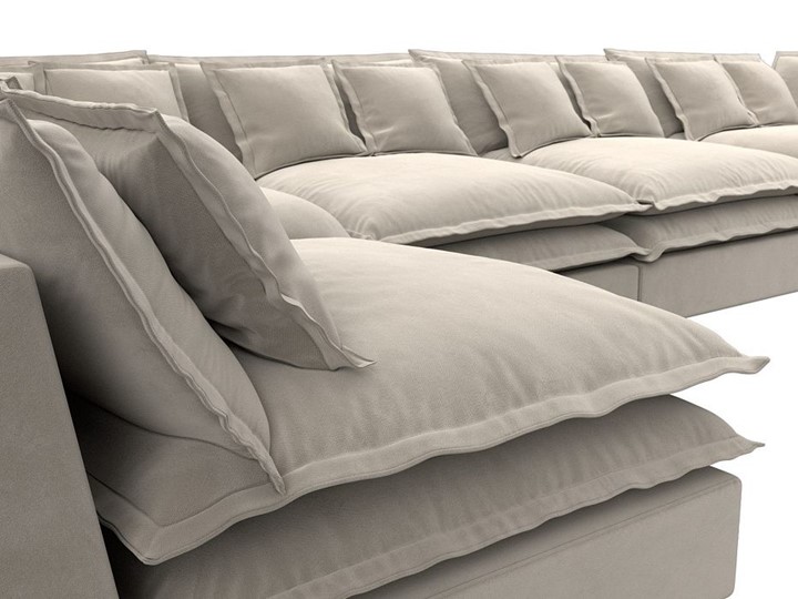 Большой П-образный диван Лига-040, Бежевый (микровельвет) в Урае - изображение 3
