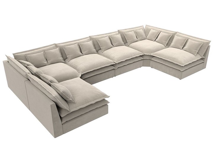 Большой П-образный диван Лига-040, Бежевый (микровельвет) в Урае - изображение 4