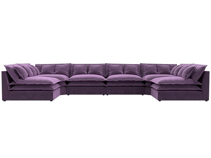 Большой П-образный диван Лига-040, Сиреневый (микровельвет) в Когалыме - изображение 1