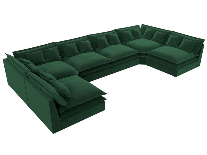 Большой П-образный диван Лига-040, Зеленый (велюр) в Югорске - изображение 4