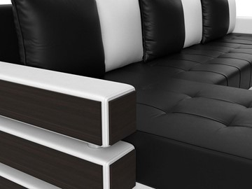 П-образный диван Венеция боннель, Черный\Белый (Экокожа) в Когалыме - предосмотр 2