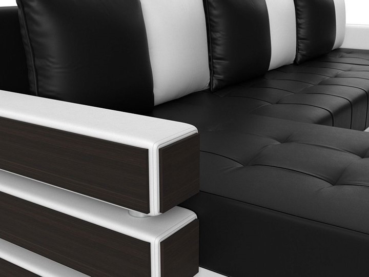 П-образный диван Венеция боннель, Черный\Белый (Экокожа) в Когалыме - изображение 2