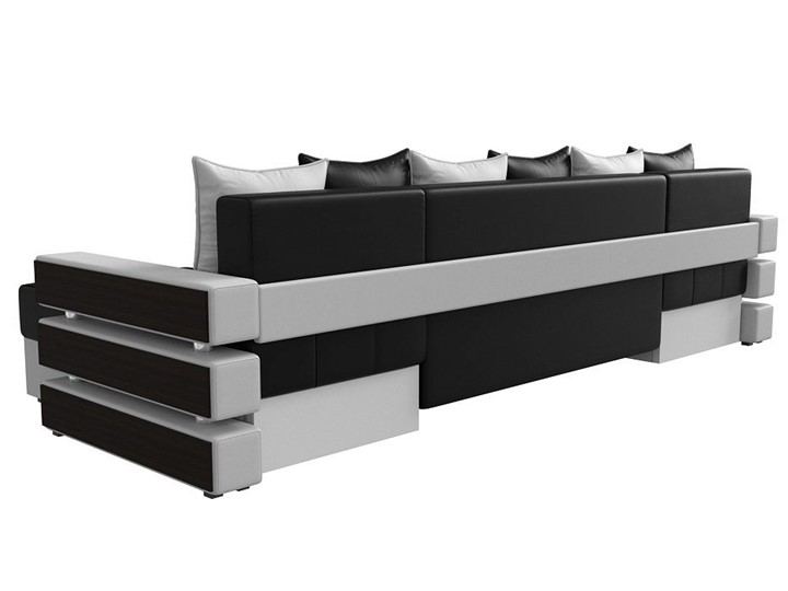 П-образный диван Венеция боннель, Черный\Белый (Экокожа) в Когалыме - изображение 4
