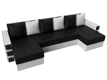 П-образный диван Венеция боннель, Черный\Белый (Экокожа) в Когалыме - предосмотр 5