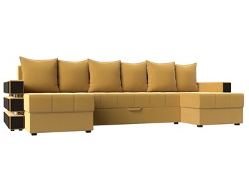 П-образный диван Венеция боннель, Желтый (Микровельвет) в Нижневартовске