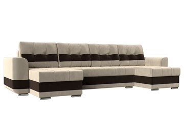 П-образный диван Честер, Бежевый/коричневый (вельвет) в Нижневартовске