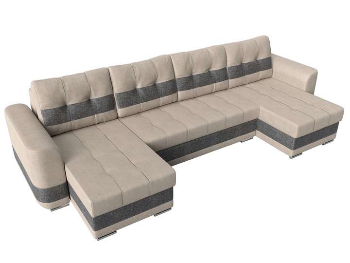 П-образный диван Честер, Бежевый/серый (рогожка) в Нижневартовске - изображение 4