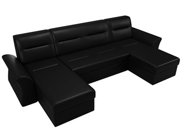 Большой П-образный диван Клайд, Черный (Экокожа) в Когалыме - предосмотр 3