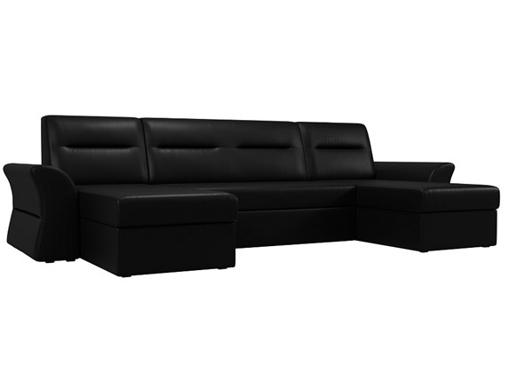 Большой П-образный диван Клайд, Черный (Экокожа) в Когалыме - изображение